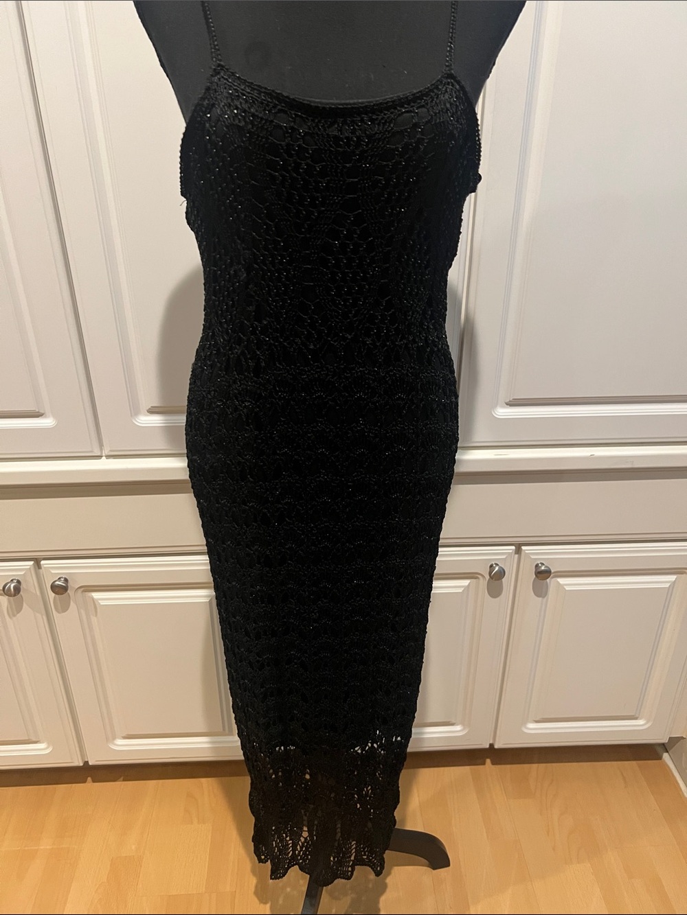Black Crochet Slip Dress - Women